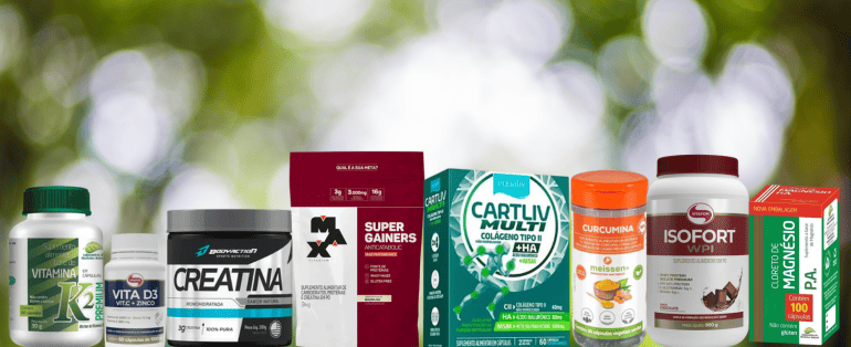 produtos em vitaminas e suplementos