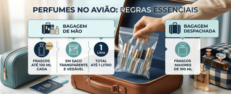 Regras para levar perfumes em viagens de avião