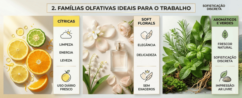 Famílias olfativas ideais para o trabalho
