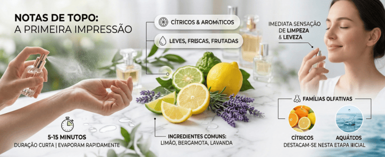 Notas de topo: a primeira impressão do perfume