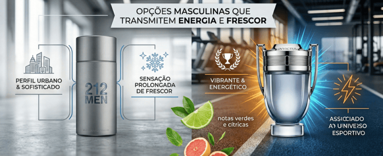 Opções masculinas que transmitem energia e frescor