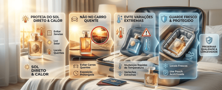 Armazenamento correto durante a viagem